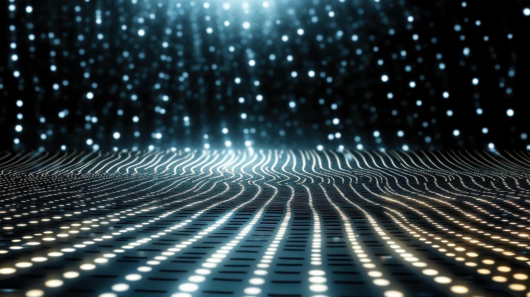 Dynamic light patterns create mesmerizing digital heartbeat effect photo