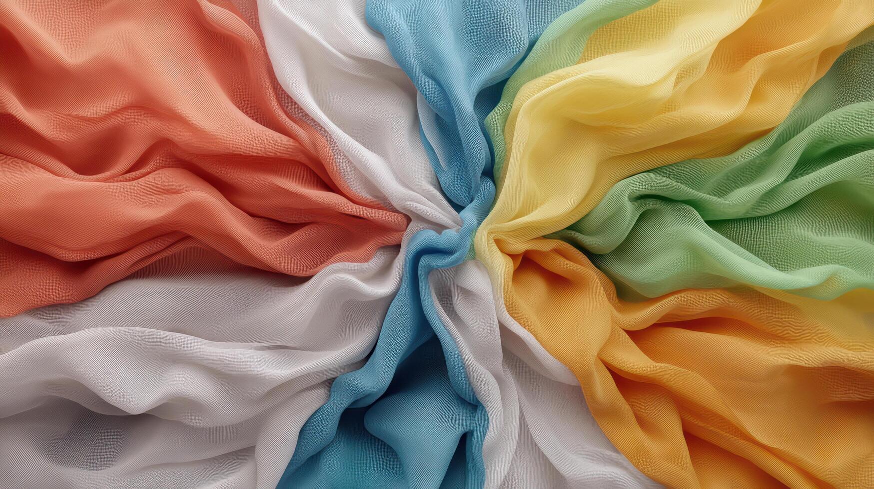 Colorful flowing fabrics create vibrant and dynamic visual display photo