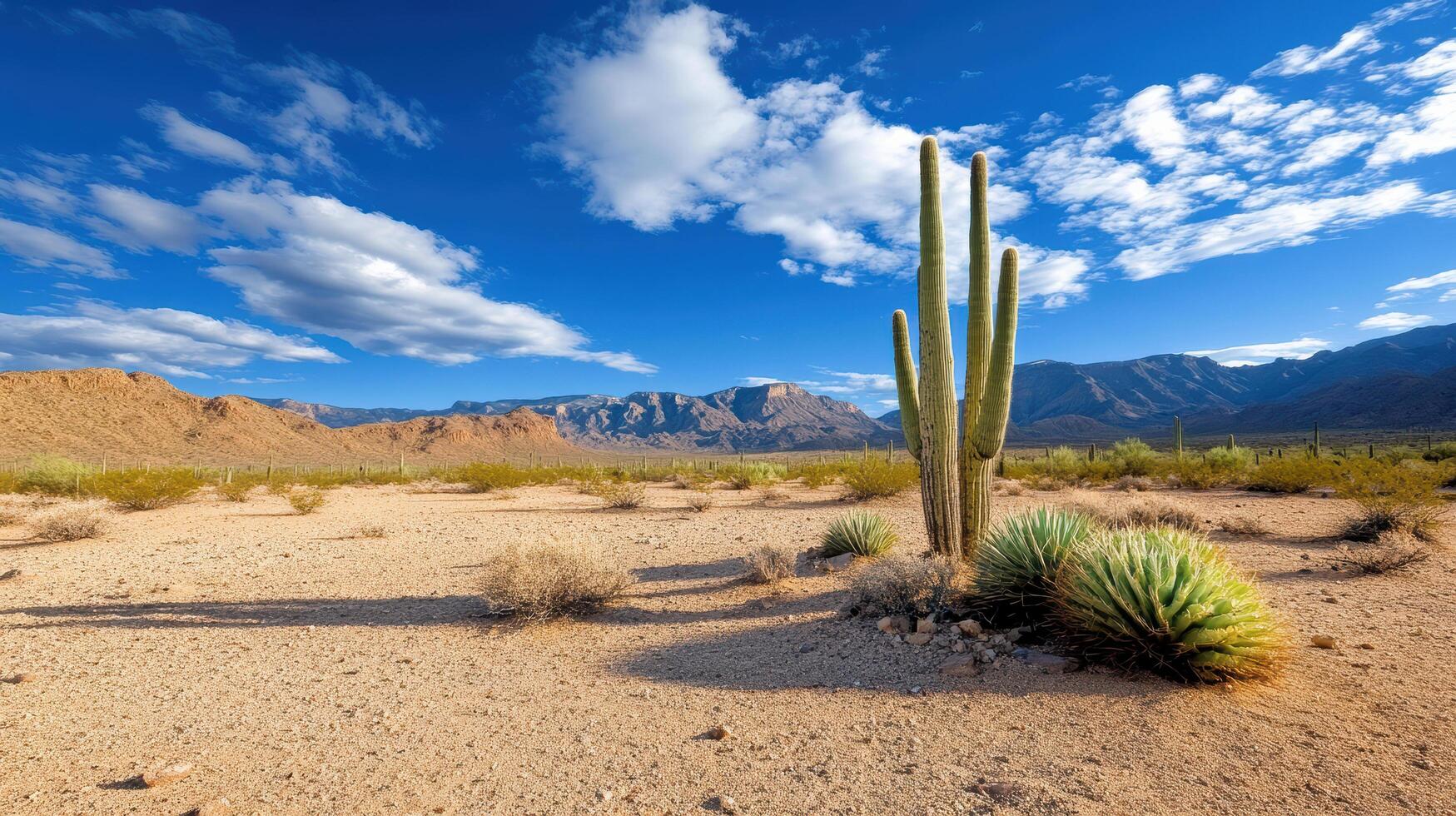 Saguaro cactus in the desert photo