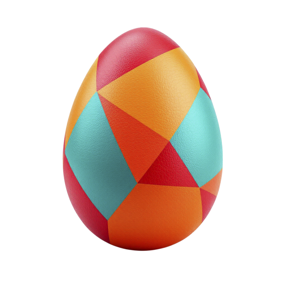 An easter egg with colorful geometric patterns png