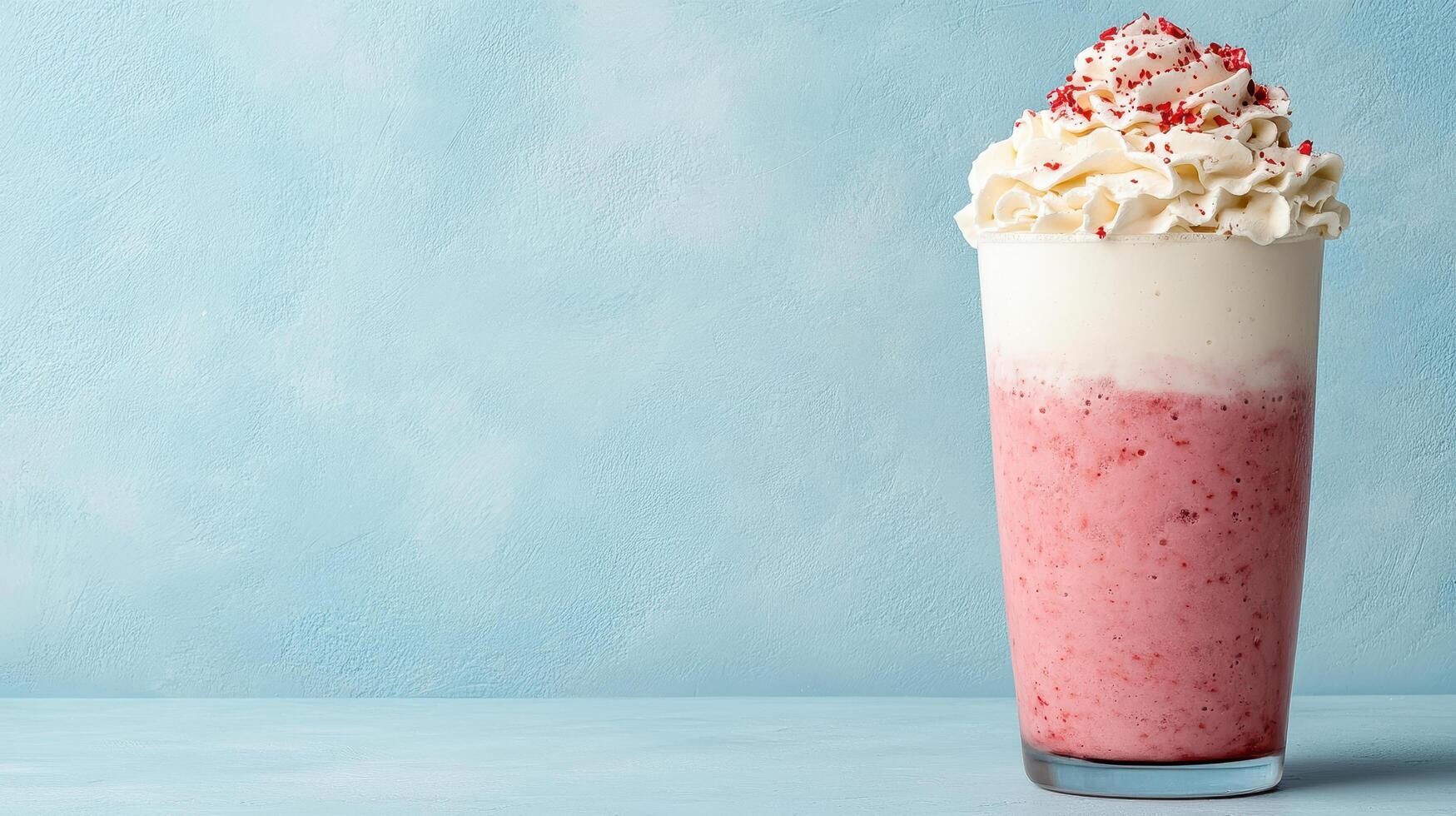 Delicious patriotic drink topped with whipped cream and sprinkles photo