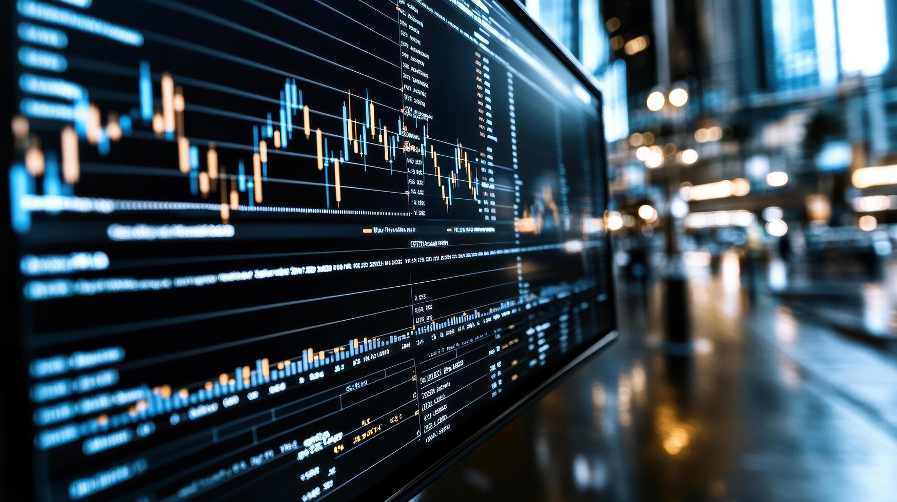 close up of stock market index chart displaying data and trends photo