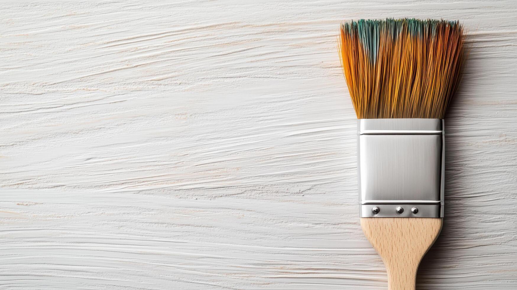colorful paintbrush isolated on soft white background, perfect for art photo