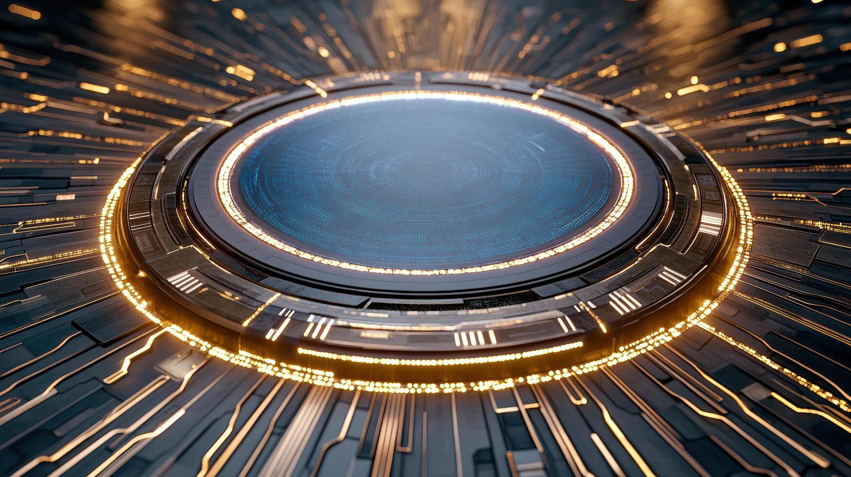 A futuristic technology device with glowing lights photo