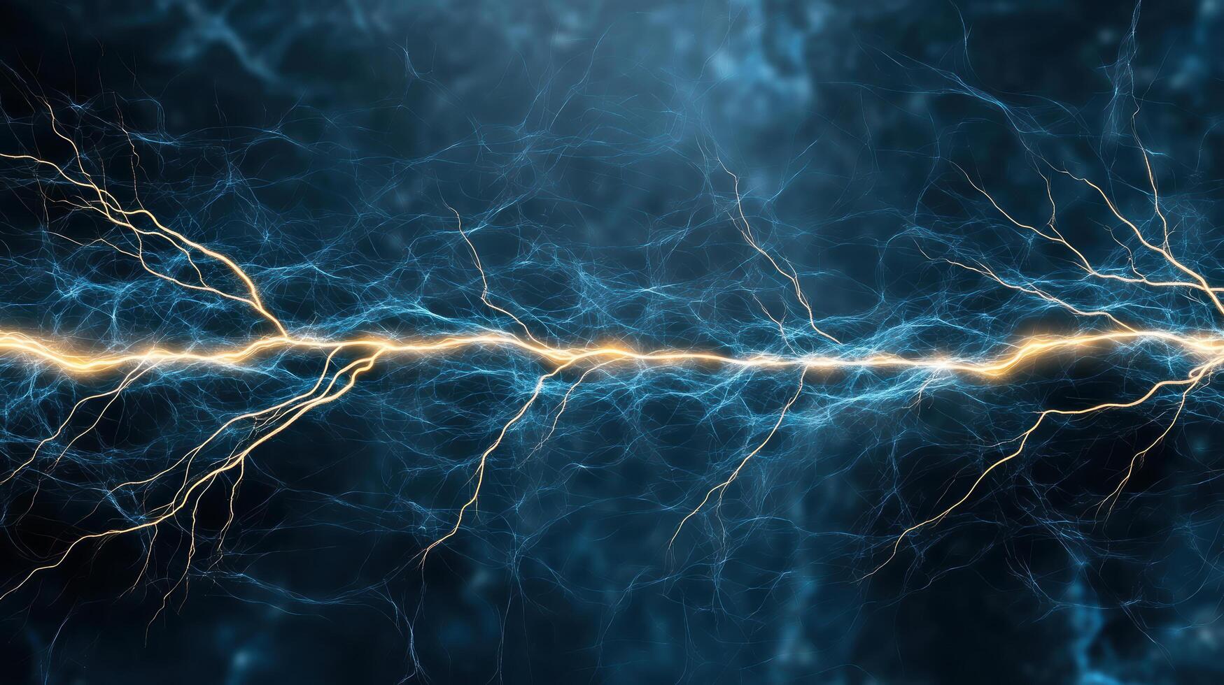 Electric blue lightning bolts create dynamic energy display photo