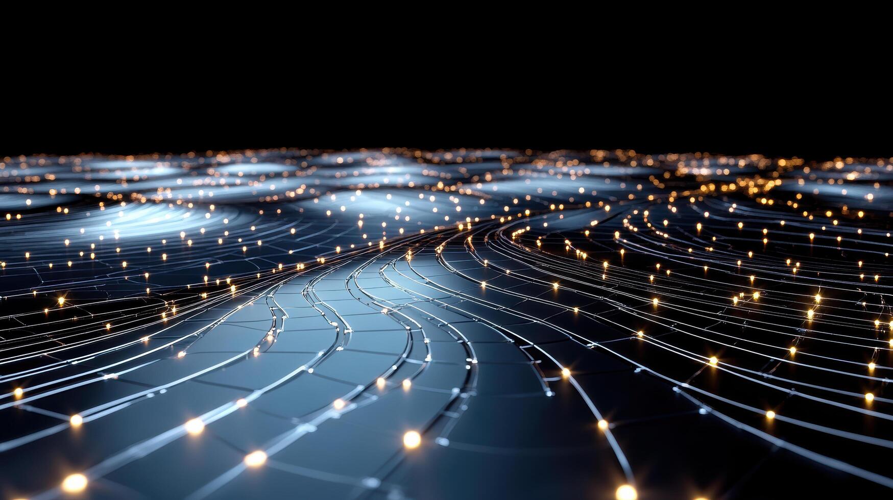 glowing neural network visualizing AI processes with dynamic lights photo