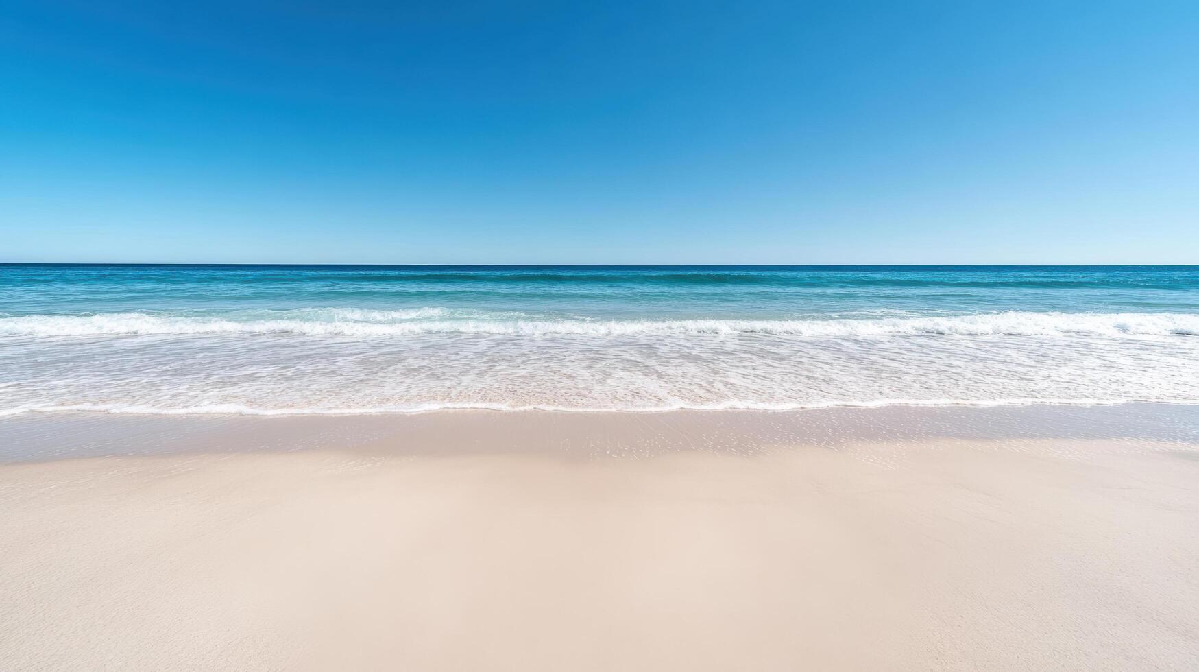 A beach with waves and blue sky photo