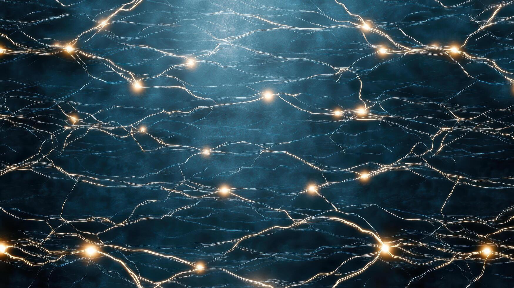 Glowing lines and nodes create mesmerizing abstract pattern in blue photo