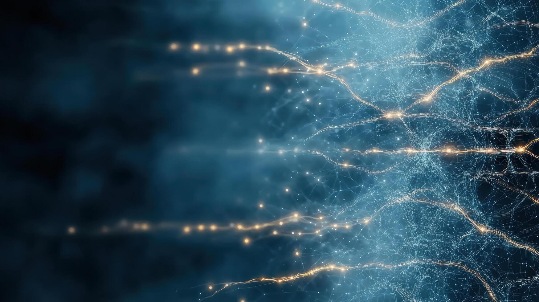 Glowing blue and gold lines create dynamic representation of energy photo