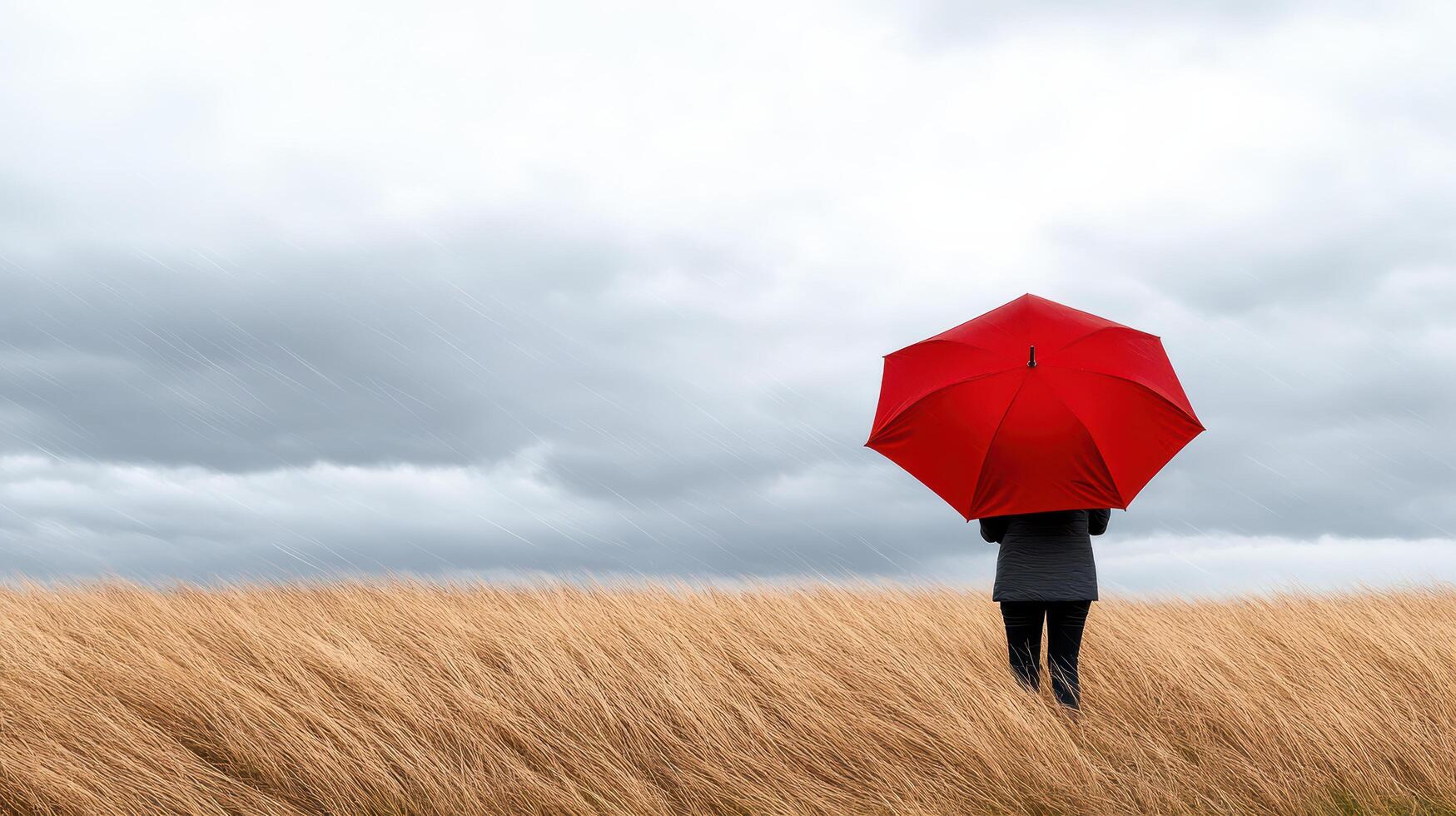 resilient umbrella stands firm in windy storm, showcasing strength photo
