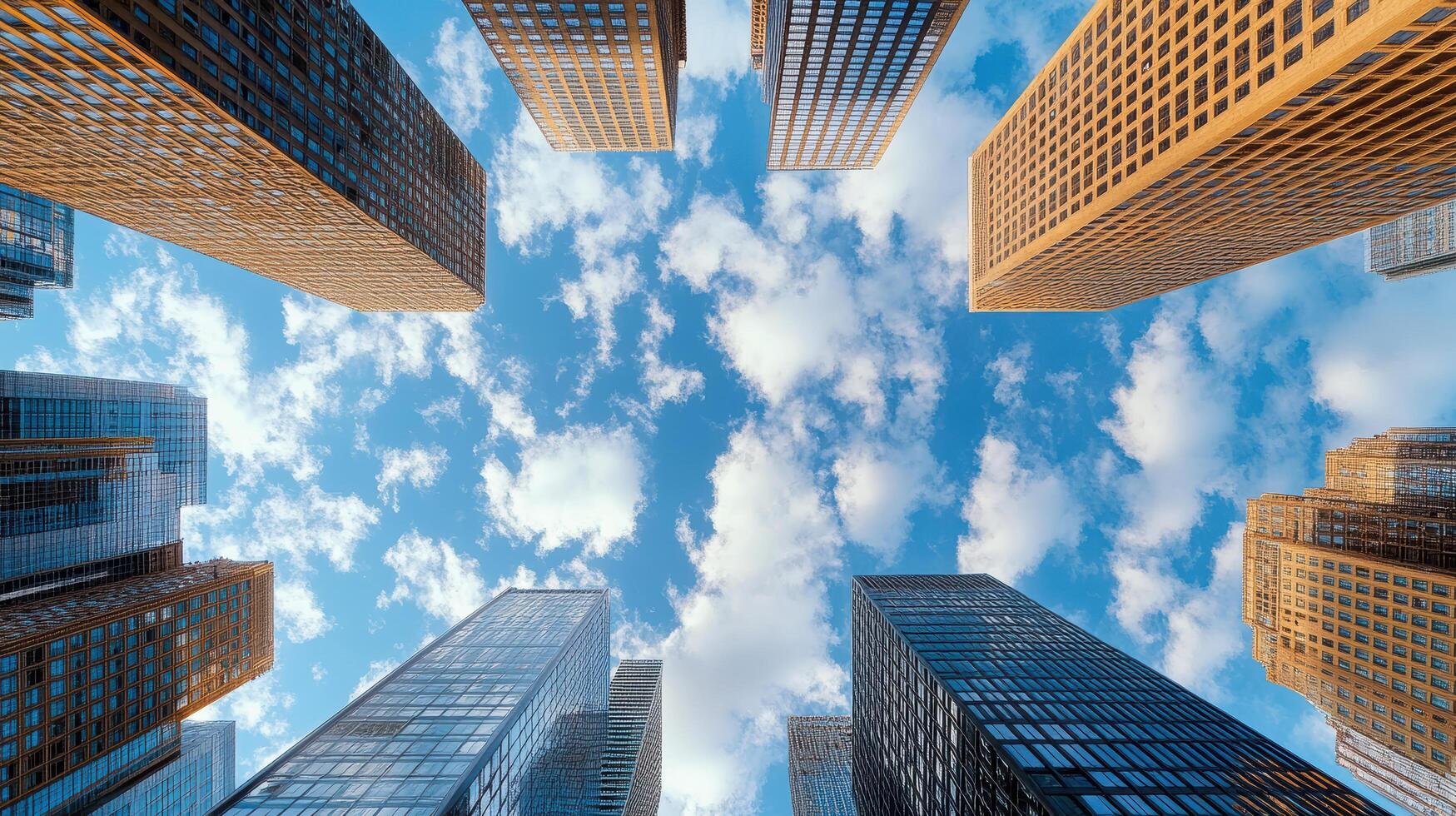 Skyscrapers in the sky with clouds photo