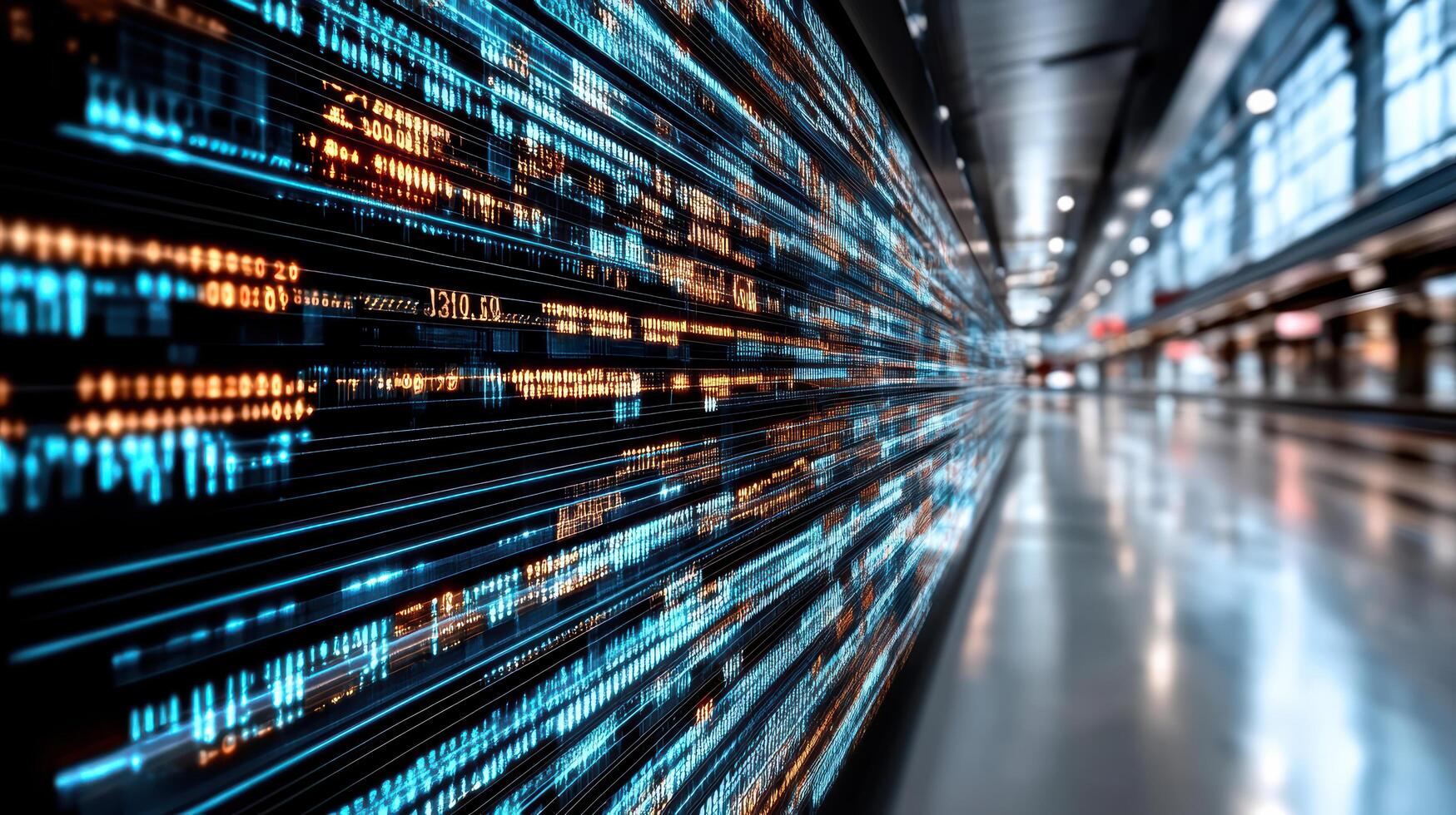 A long hallway with many different types of data photo