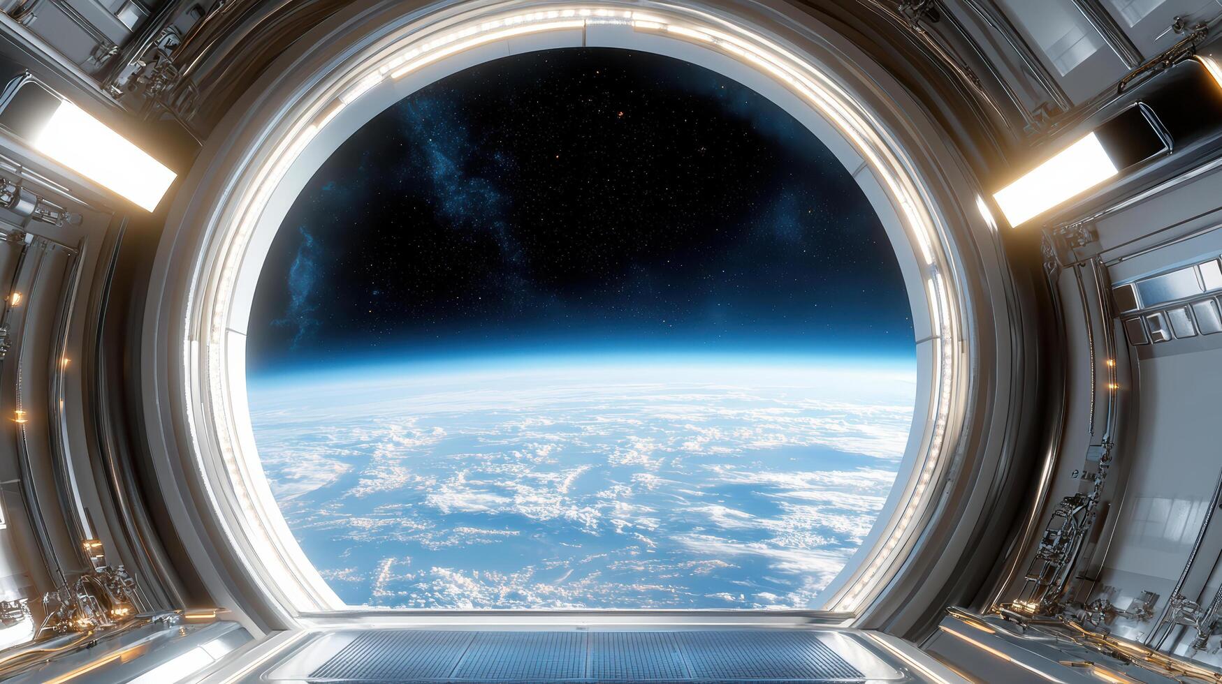 An open window looking out at the earth photo