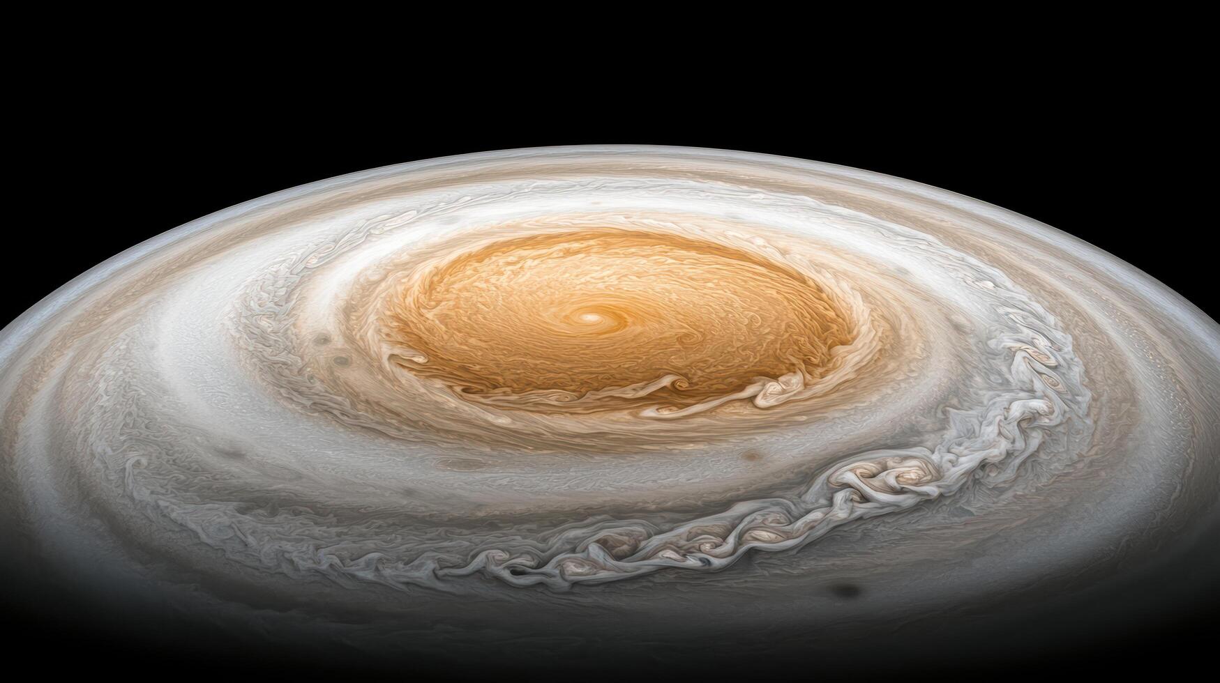 The planet jupiter, with a spiral structure photo
