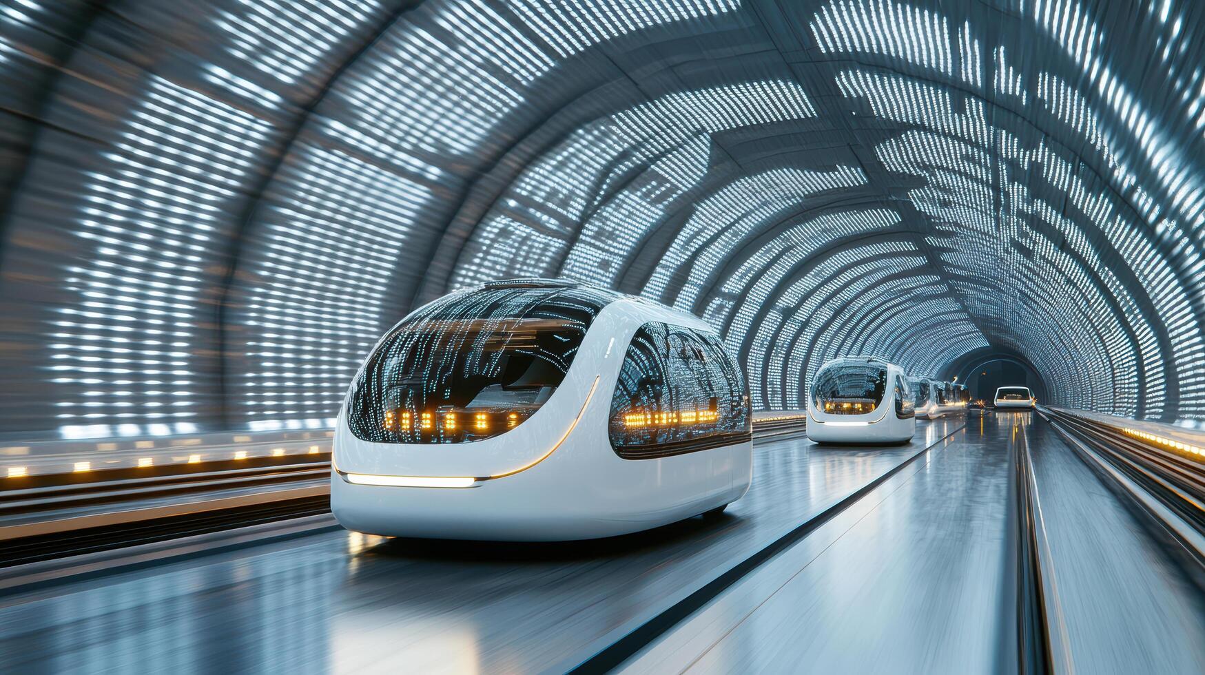 A train traveling through a tunnel with a tunnel light photo