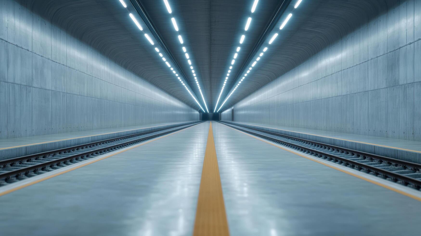 Futuristic underground transport system with sleek design and lighting photo