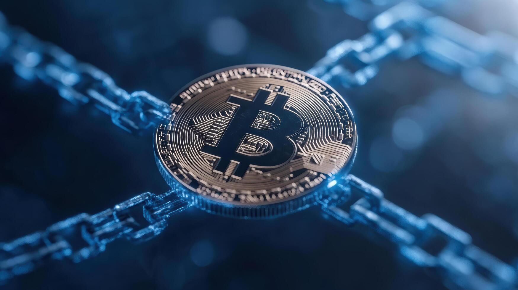 digital currency symbol connected by network, representing modern finance and technology photo