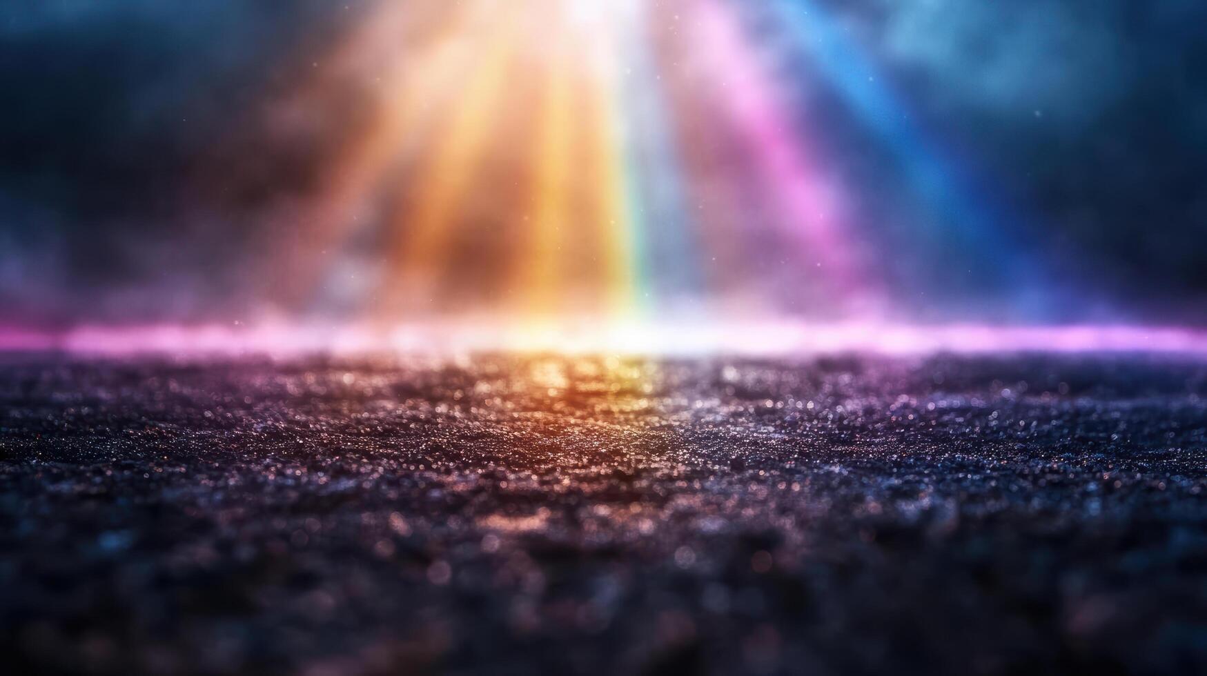 vibrant display of light reflecting through misty atmosphere creates surreal scene photo