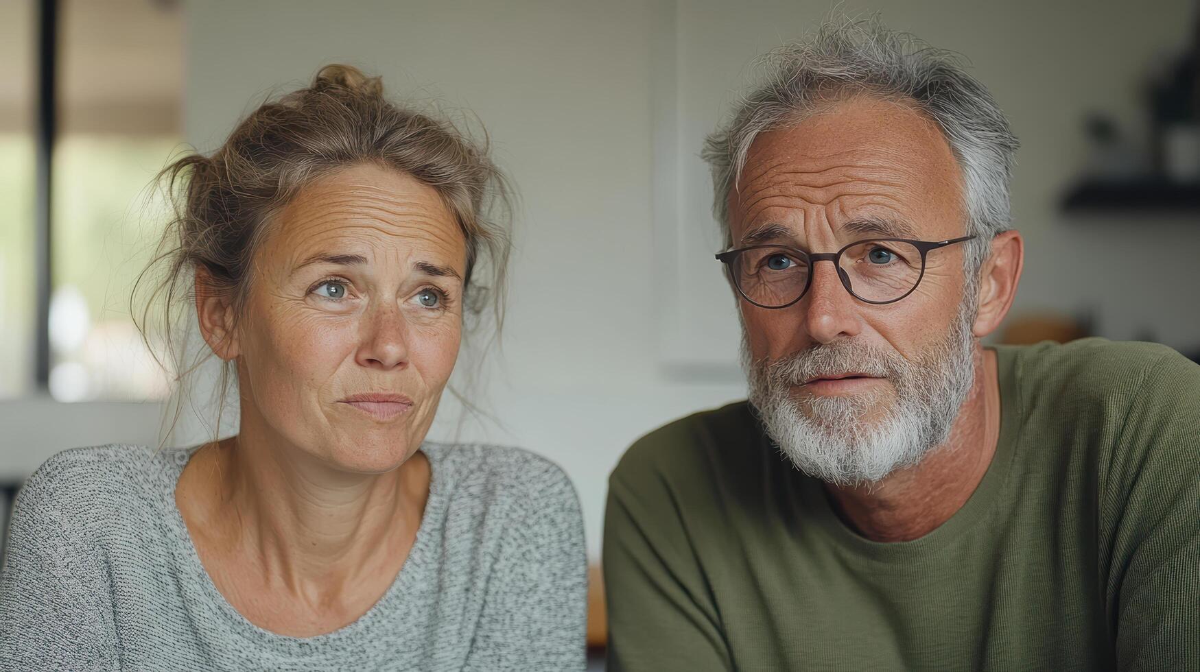 tense household scene with parents discussing rising concerns and emotions photo