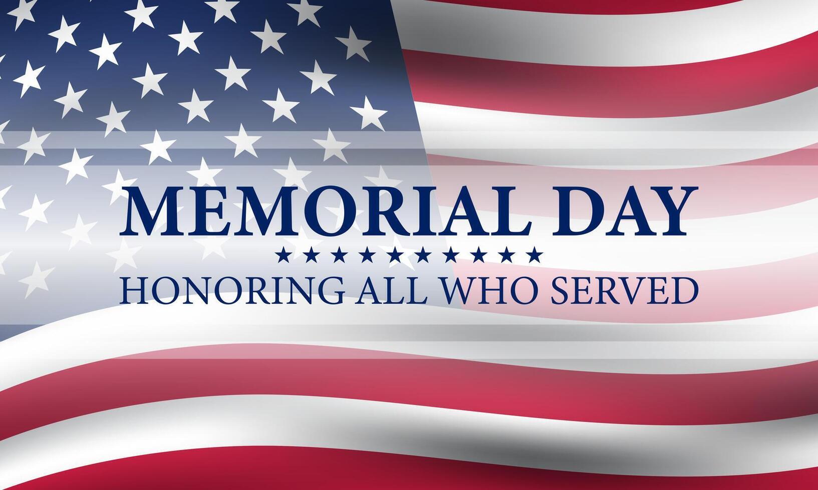 Memorial Day, a Day of Remembrance and Reflection. Banner, Poster, Greeting Card. vector