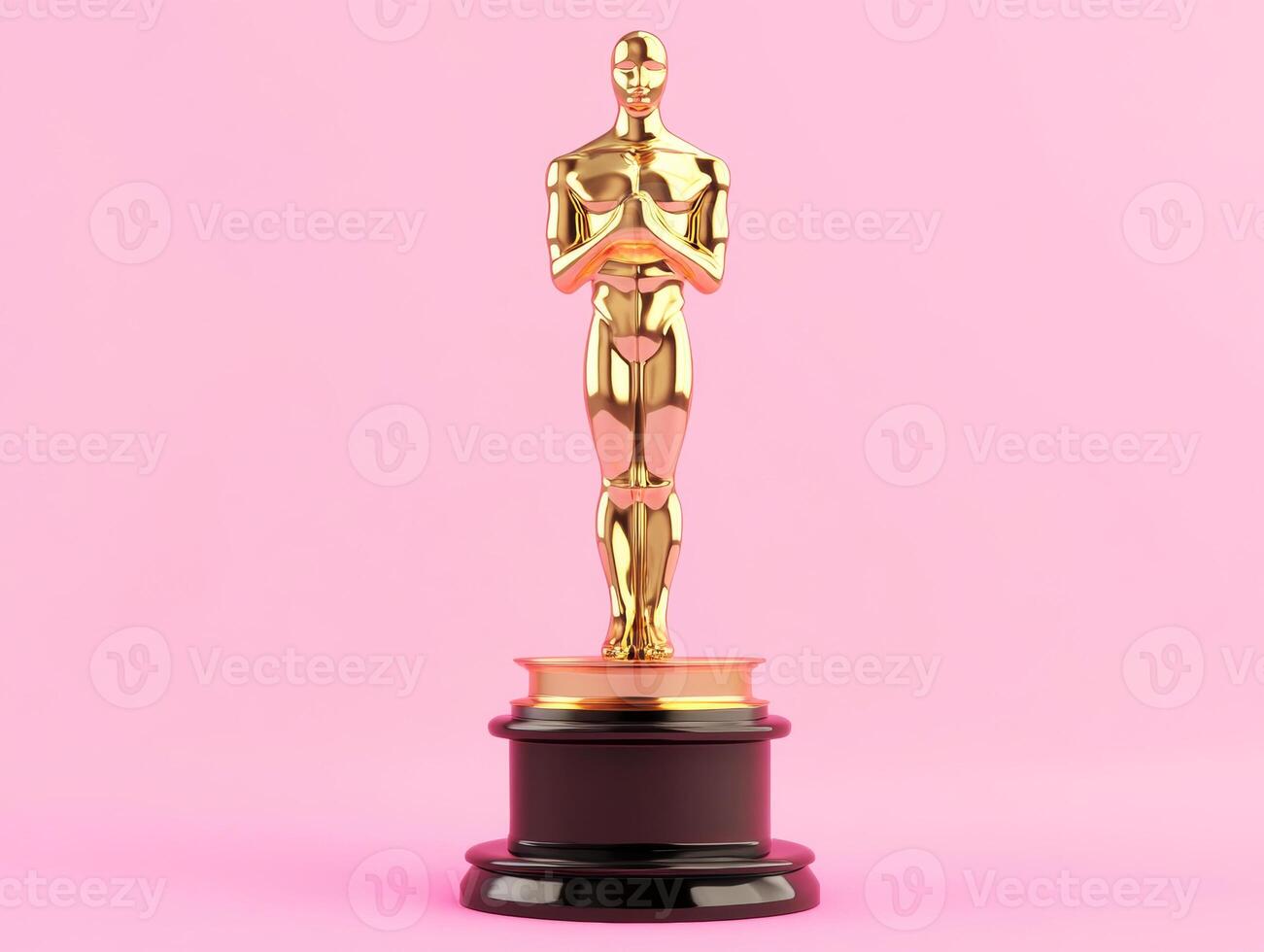 Golden trophy displayed on a pink background showcasing excellence photo
