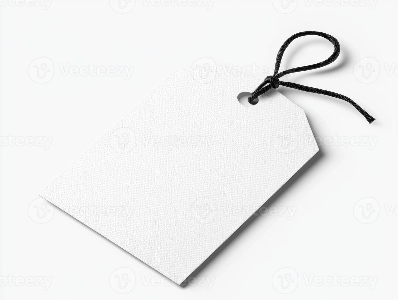 Blank tag with string ready for customization or labeling photo