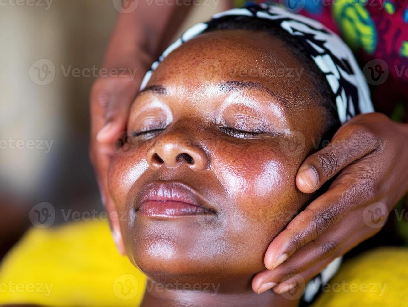Relaxing facial massage in a serene wellness setting photo