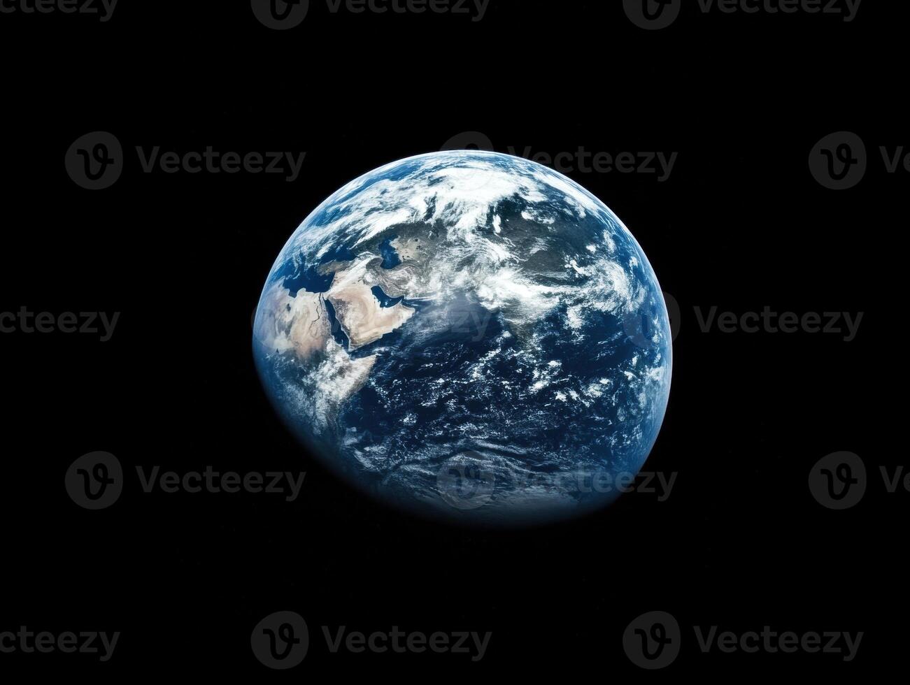 Earth viewed from space showcasing oceans and continents photo