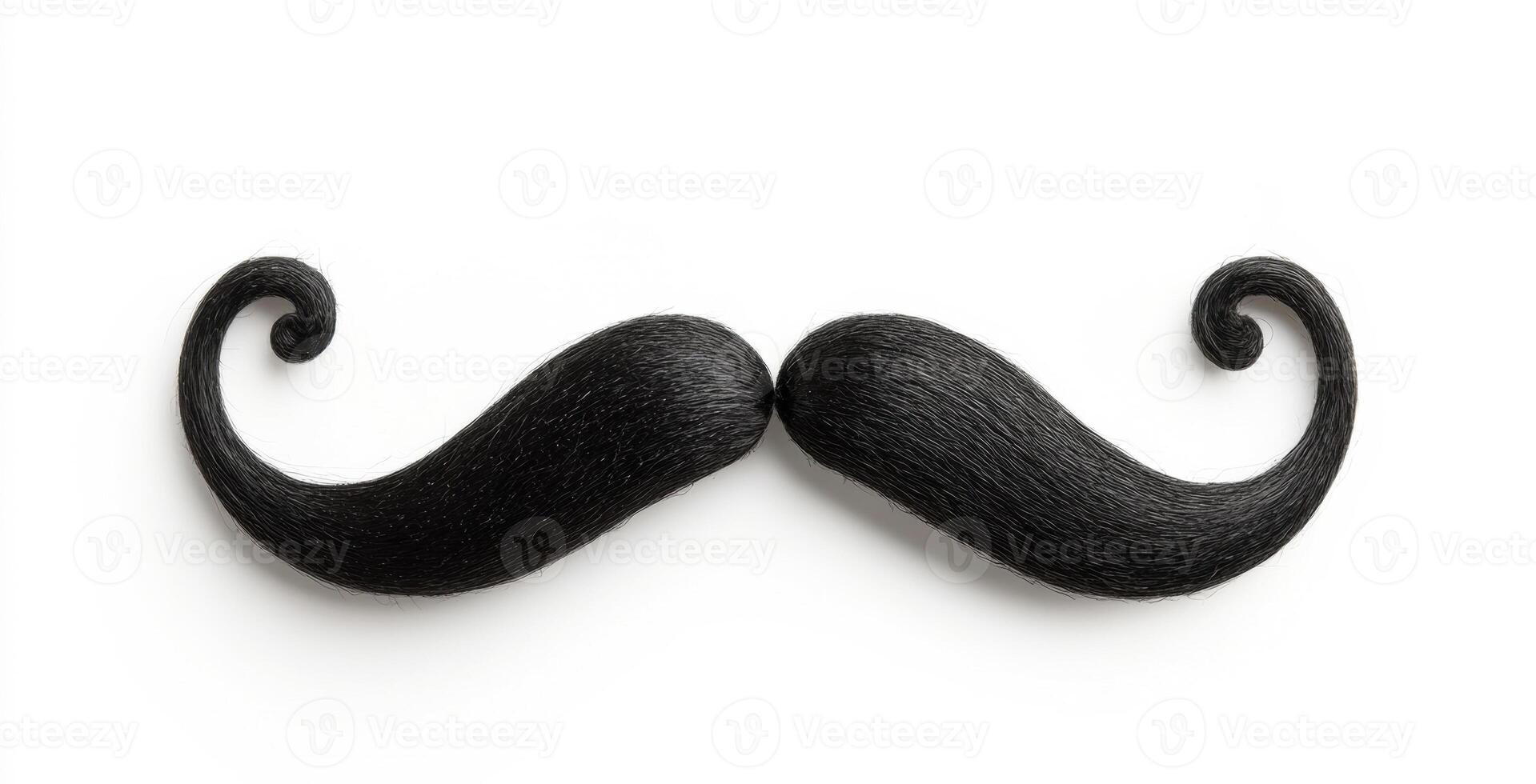 Creative black mustaches arranged artistically on a white background photo