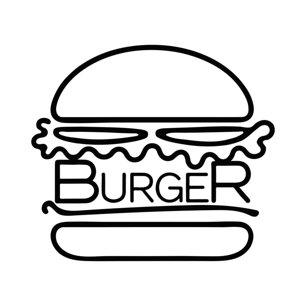 Cartoon Burger Icon for Food Projects vector