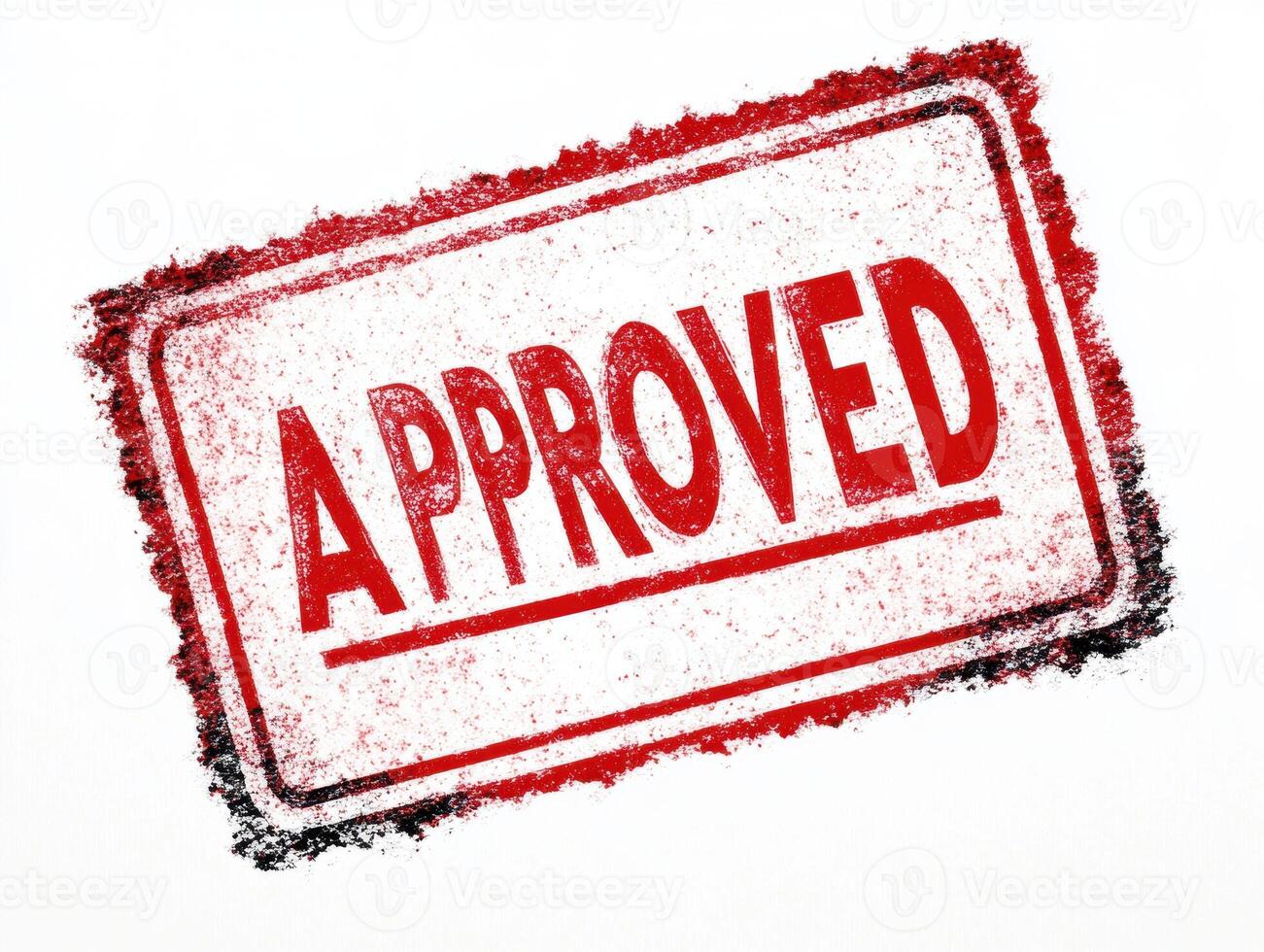 Red approved stamp on white background conveys approval message photo