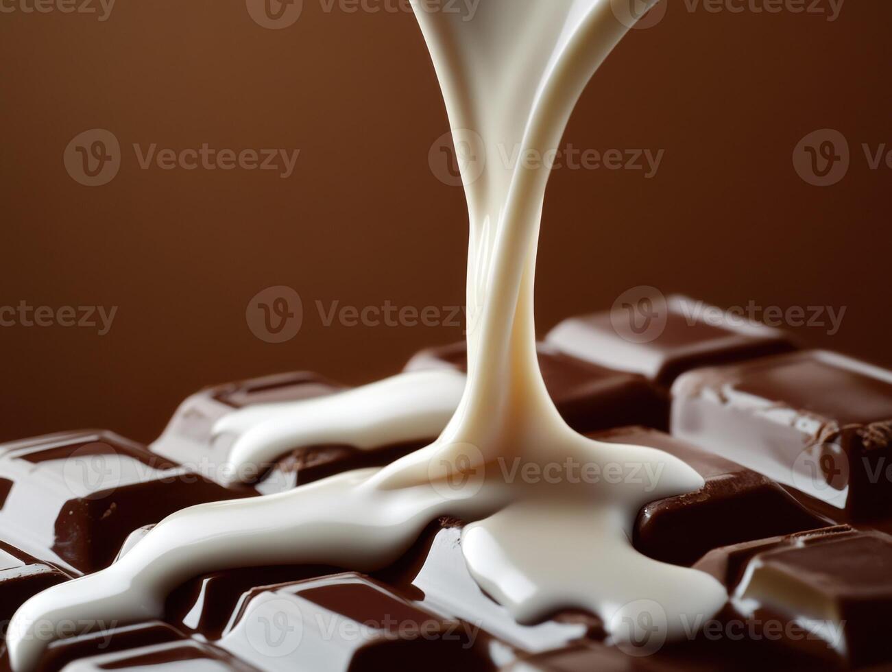 Melting chocolate on a textured surface creates a rich visual delight photo