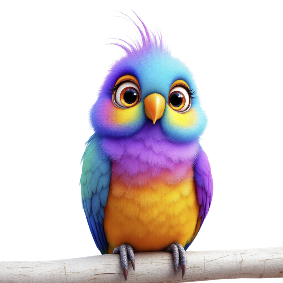 A colorful bird sitting on a branch png