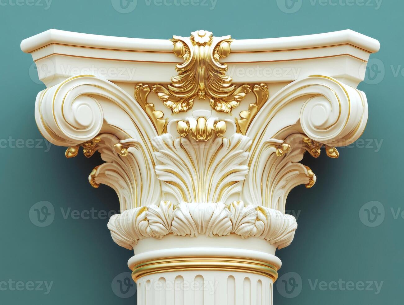 Decorative architectural column highlighting ornate design details photo