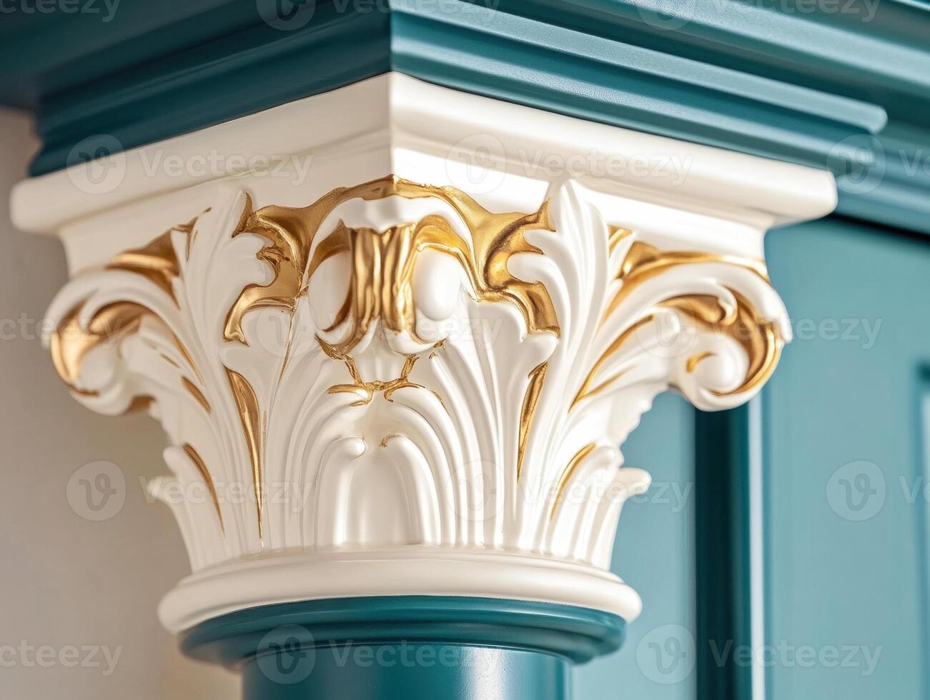 Intricate column design showcases elegance in interior decor photo