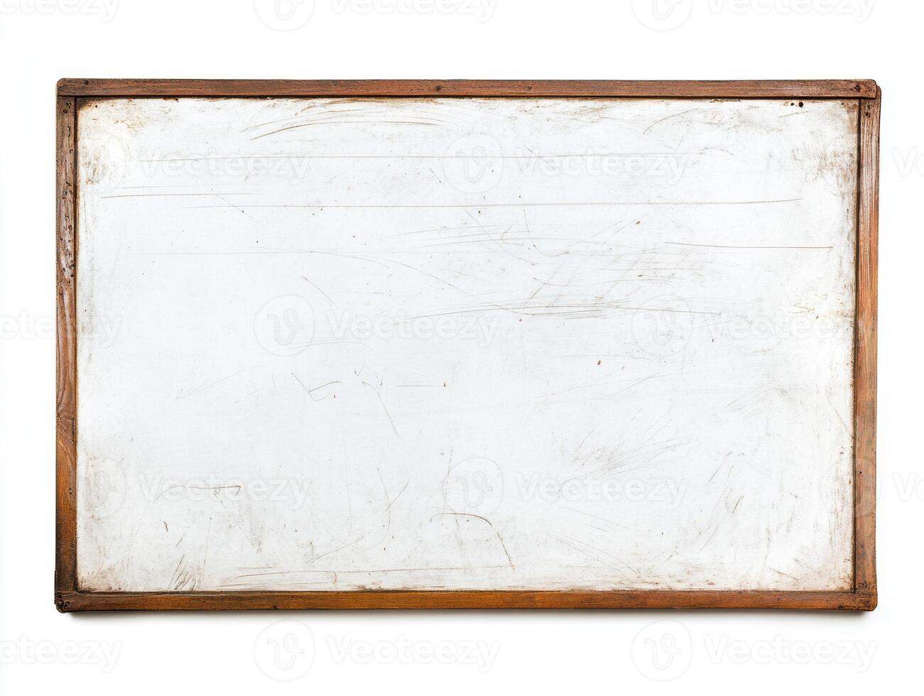 Blank wooden framed whiteboard ready for new ideas and notes photo