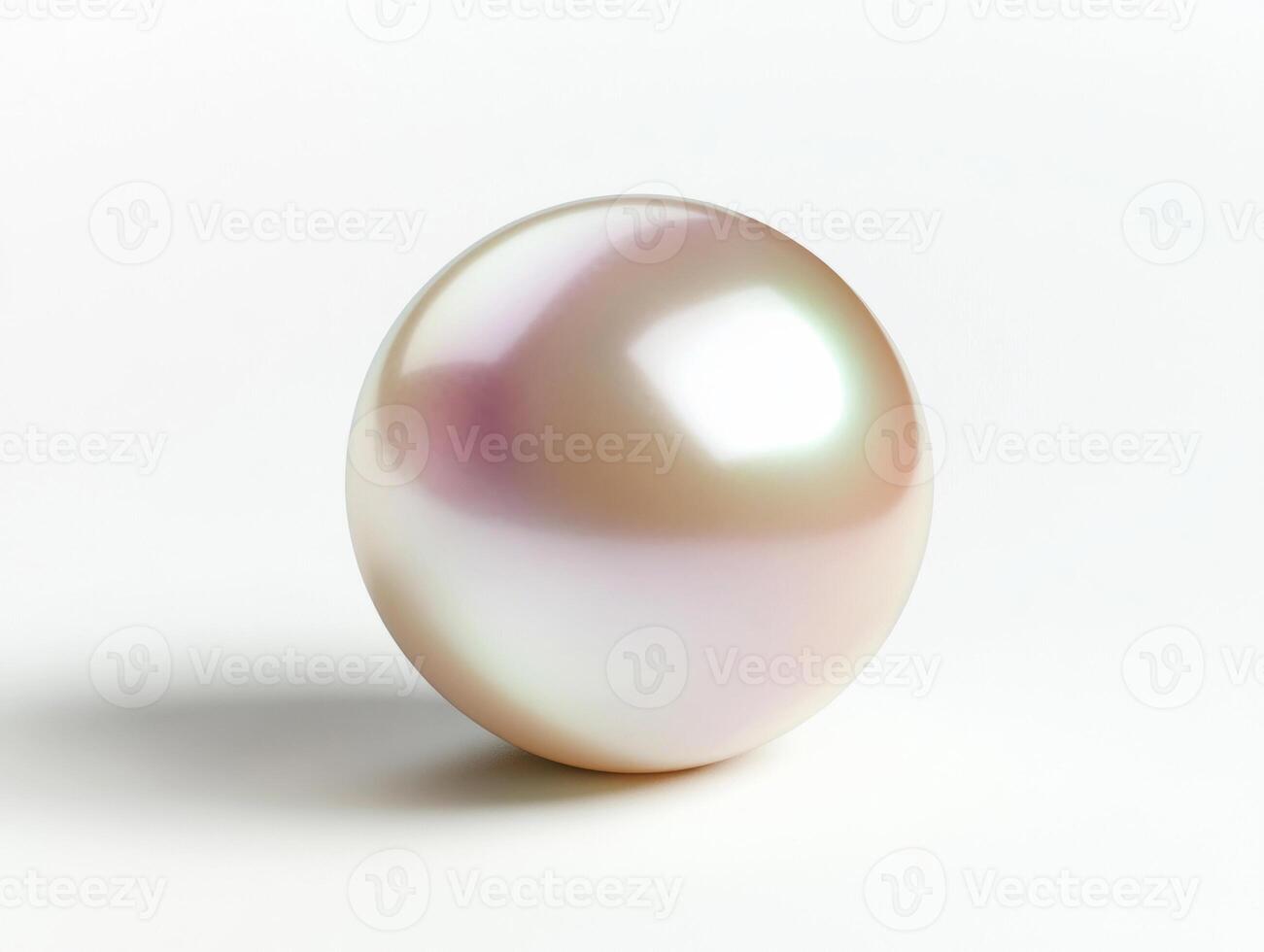 Exquisite iridescent pearl resting on a smooth surface photo