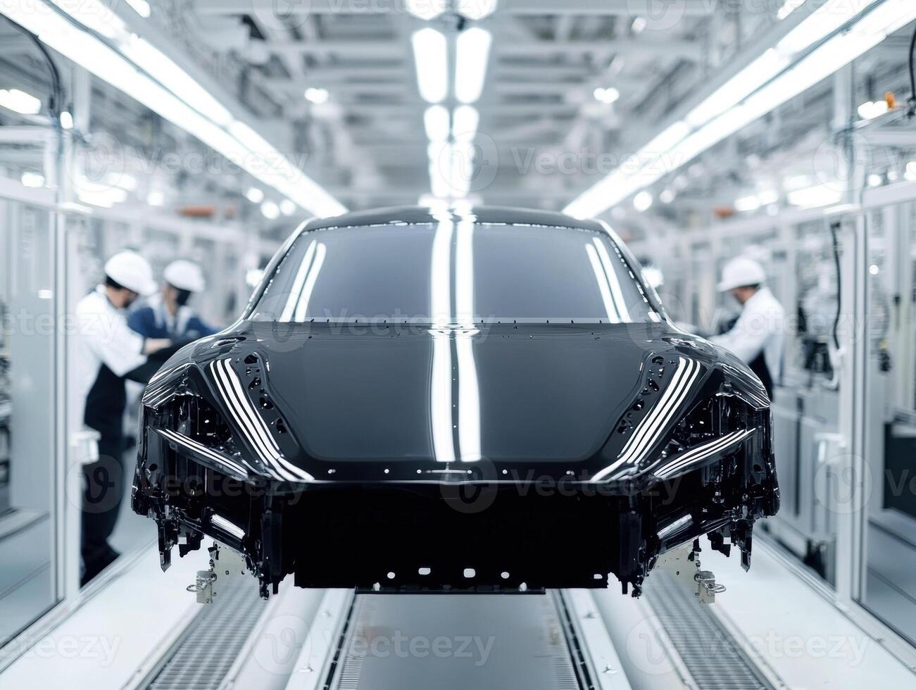 Modern car assembly in an advanced manufacturing facility photo