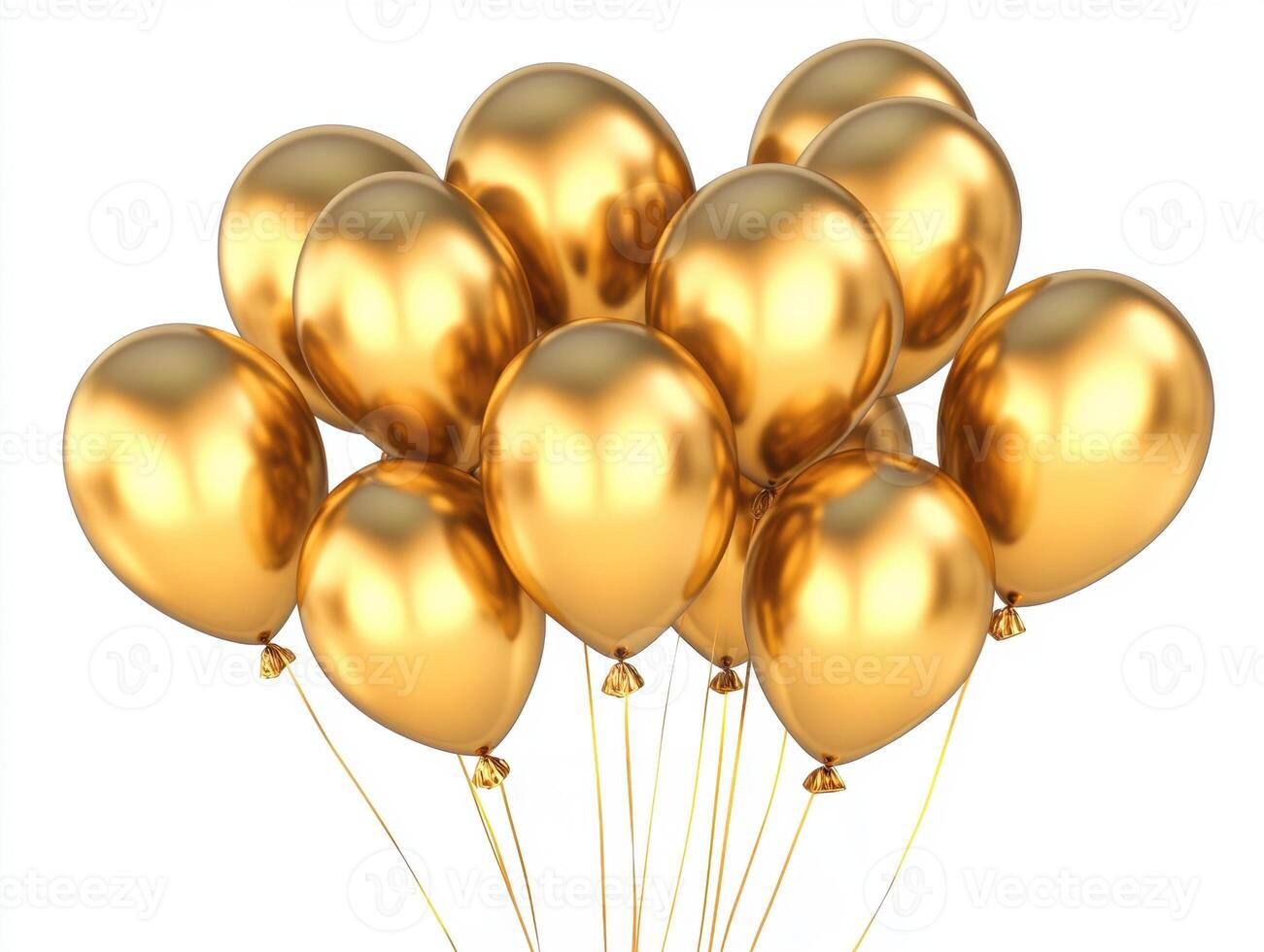 Golden balloons ready for celebration at an outdoor event photo