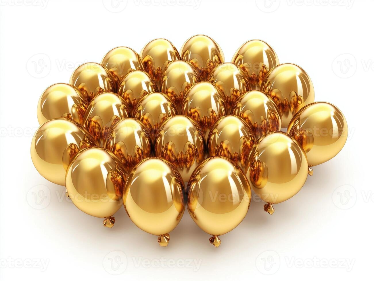Golden balloons arranged artistically for festive celebration photo
