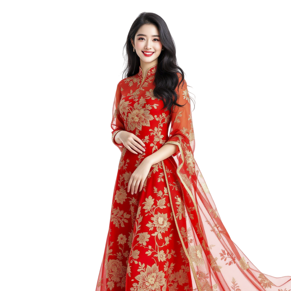 Red embroidered anarkali suit png