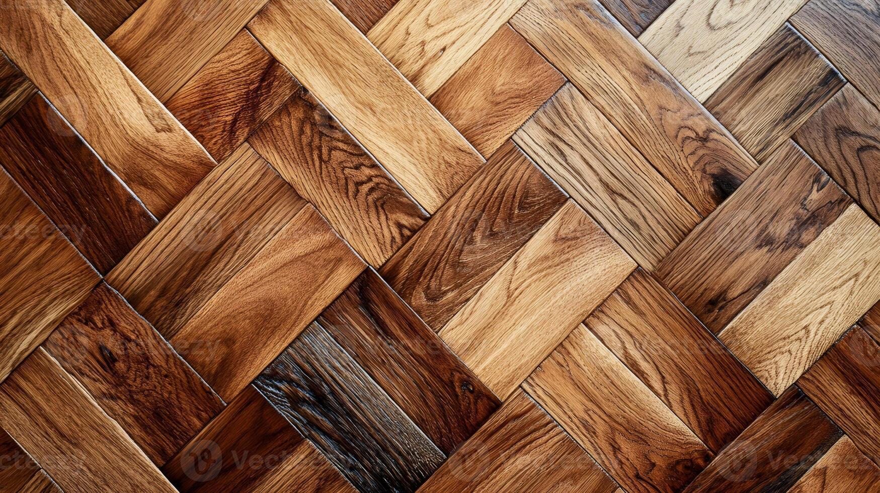 Elegant herringbone pattern creating stunning wooden floor photo