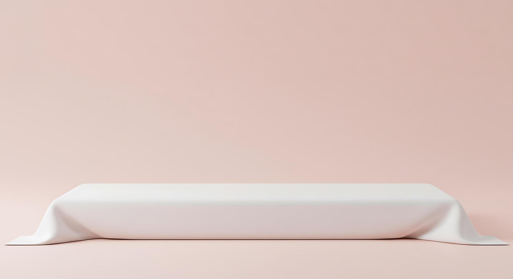 Blank white table on pink background 3d render photo