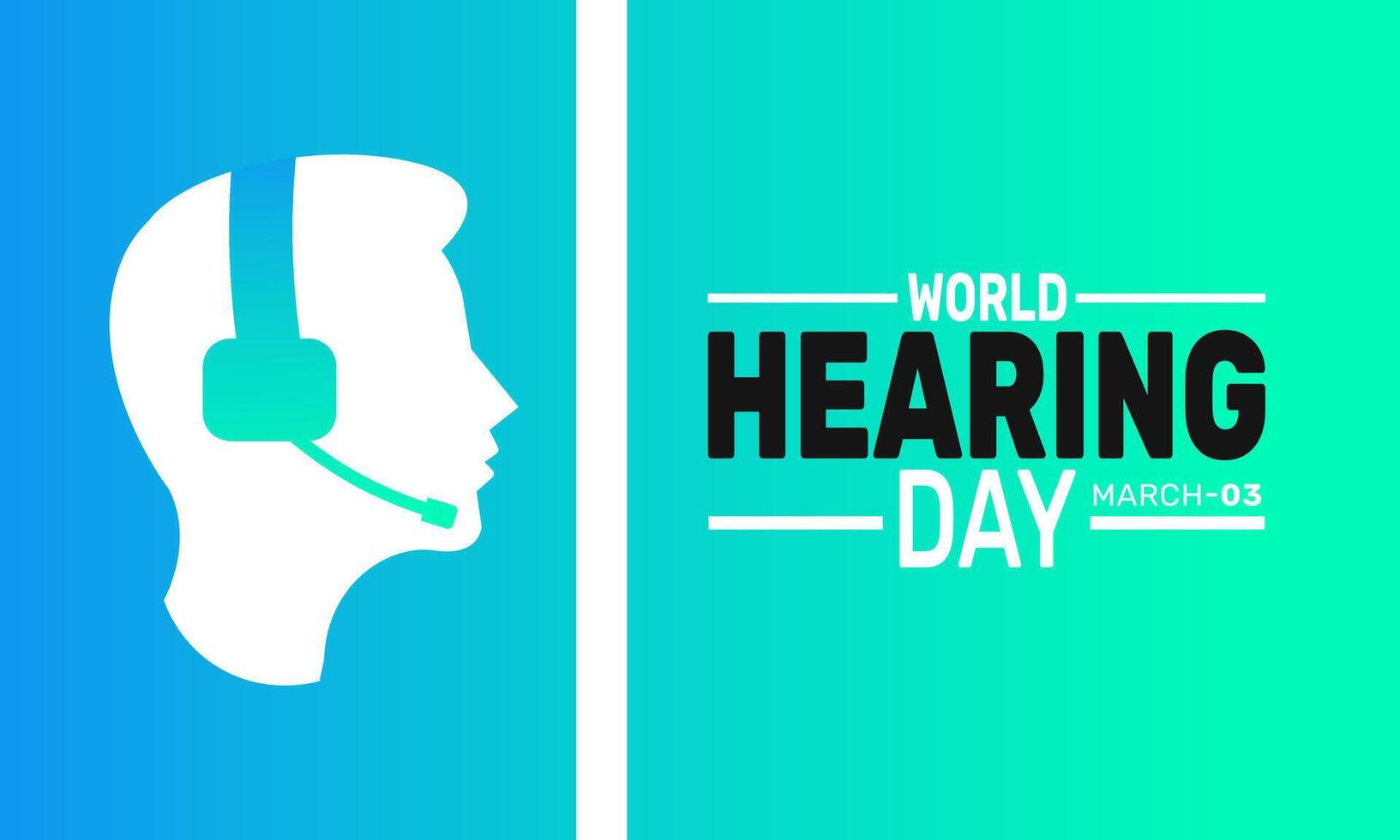 World Hearing Day promotes early detection of hearing loss Share tips on safe listening habits with friends and family vector