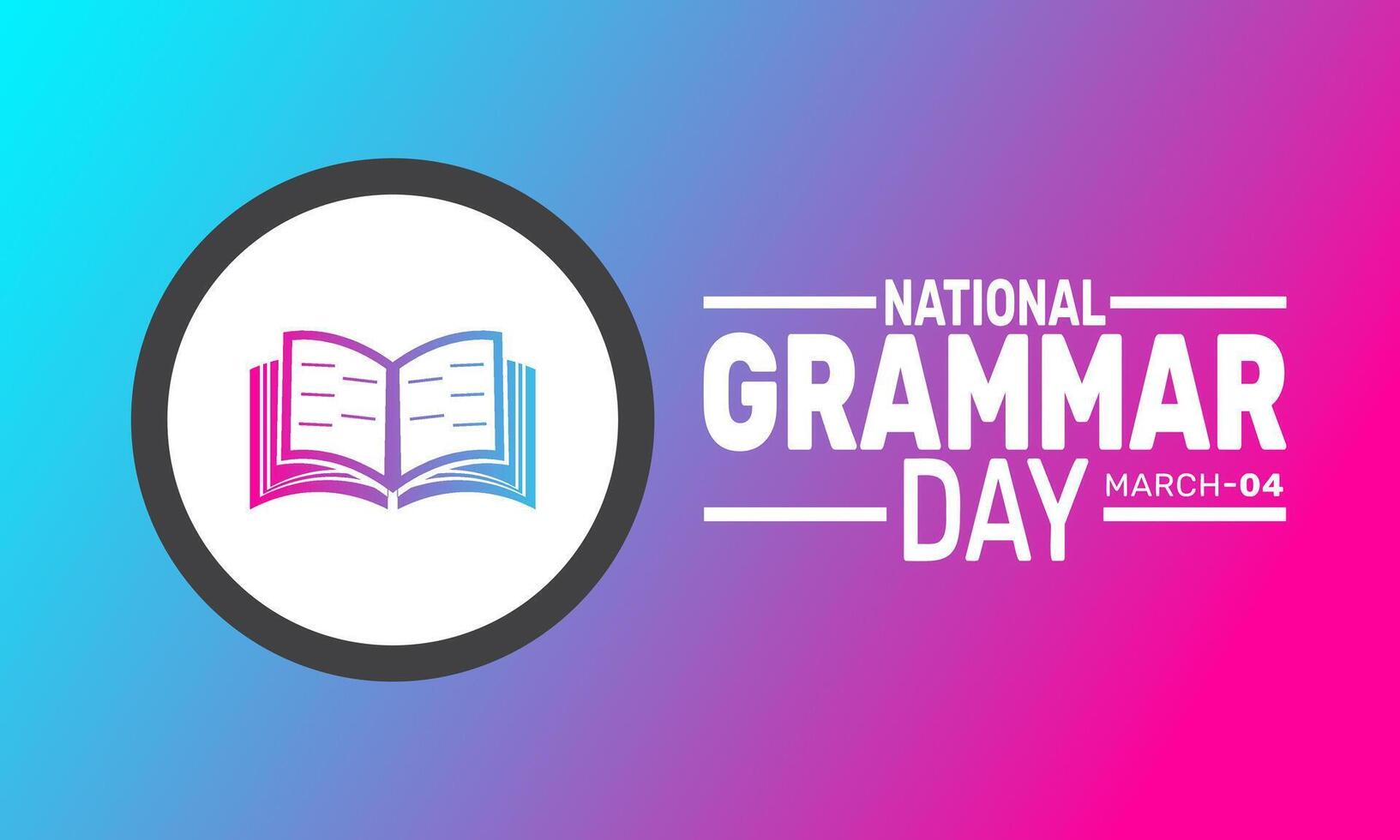 National Grammar Day celebrates the importance of proper grammar in communication. It is a day to recognize the role of grammar in clear and effective writing and speaking. vector