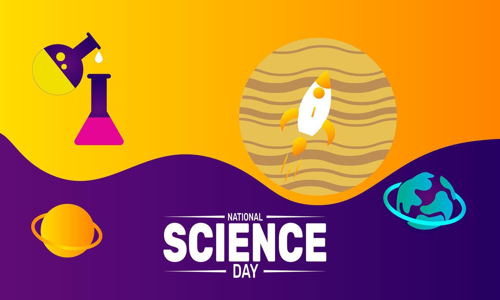 National Science Day celebrates discovery and innovation Honor scientists and their contributions to shaping our future vector