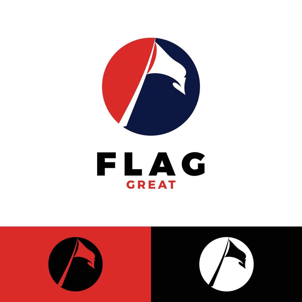 flag circle icon logo design template vector