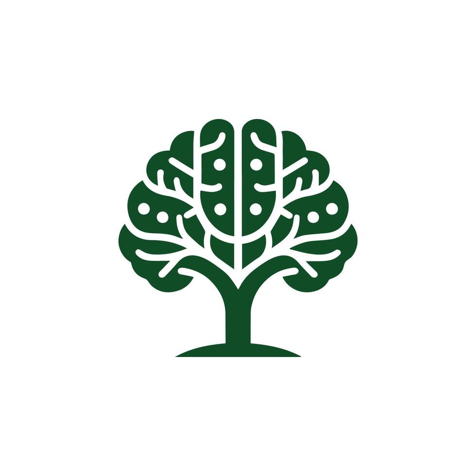 a green tree logo with a white background vector