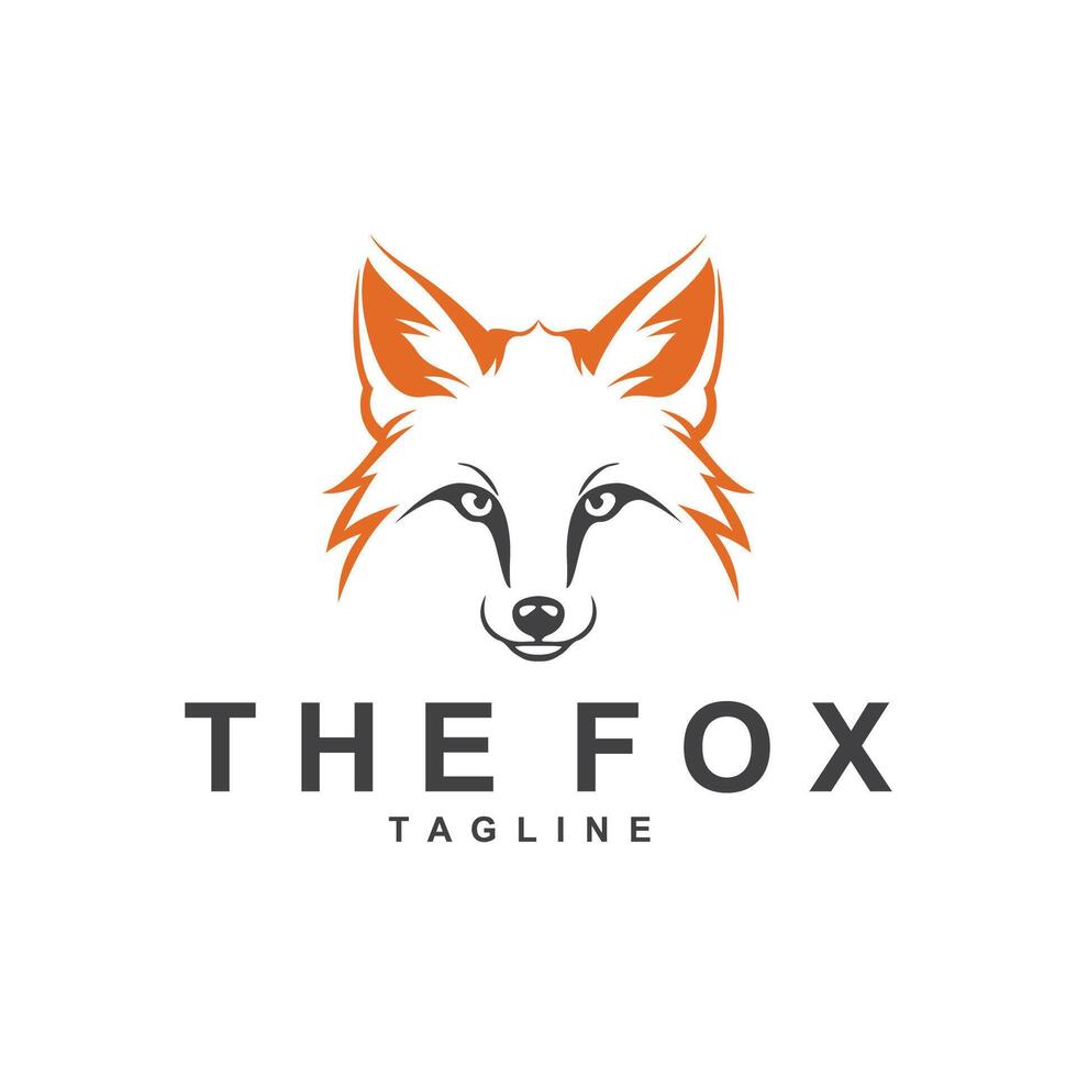 fox logo with simple design vector