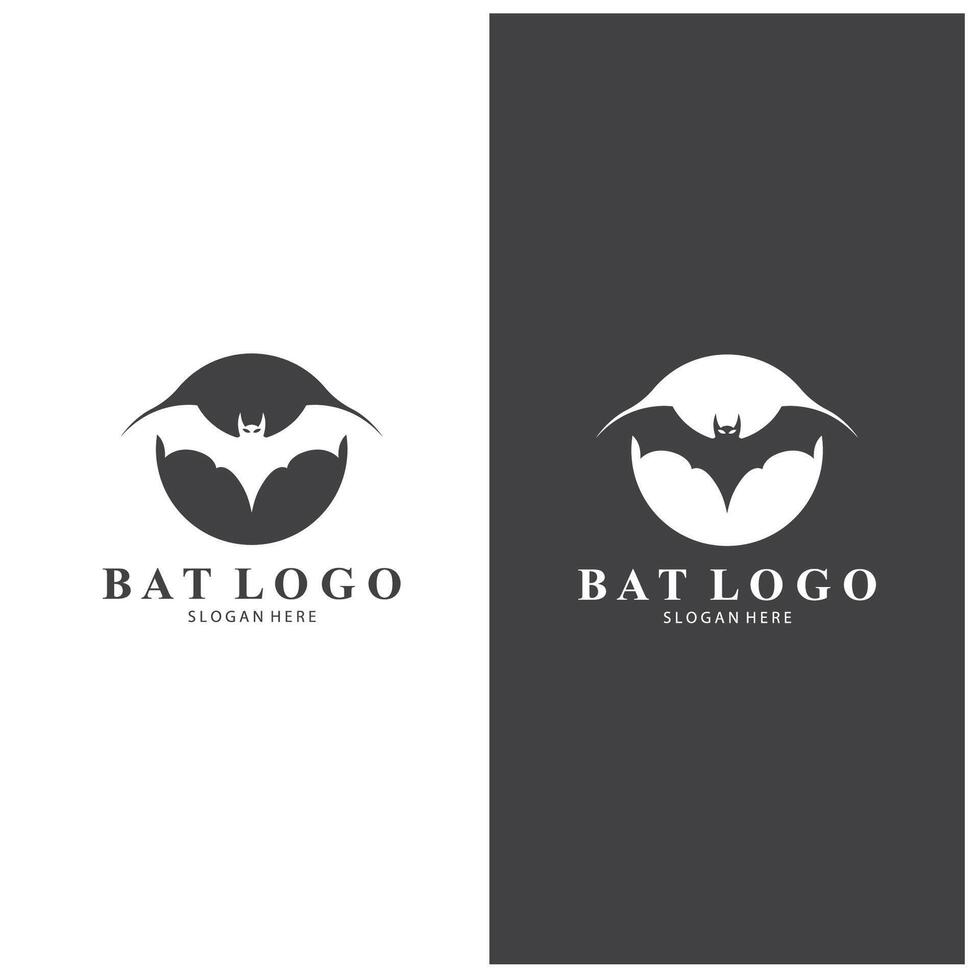 bat logo design template bat symbol and illustration with black color vector